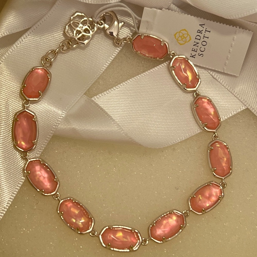 NWT Kendra Scott RARE & Retired Grayson Bracelet Iridescent Coral Illusion Gold! - Picture 5 of 16